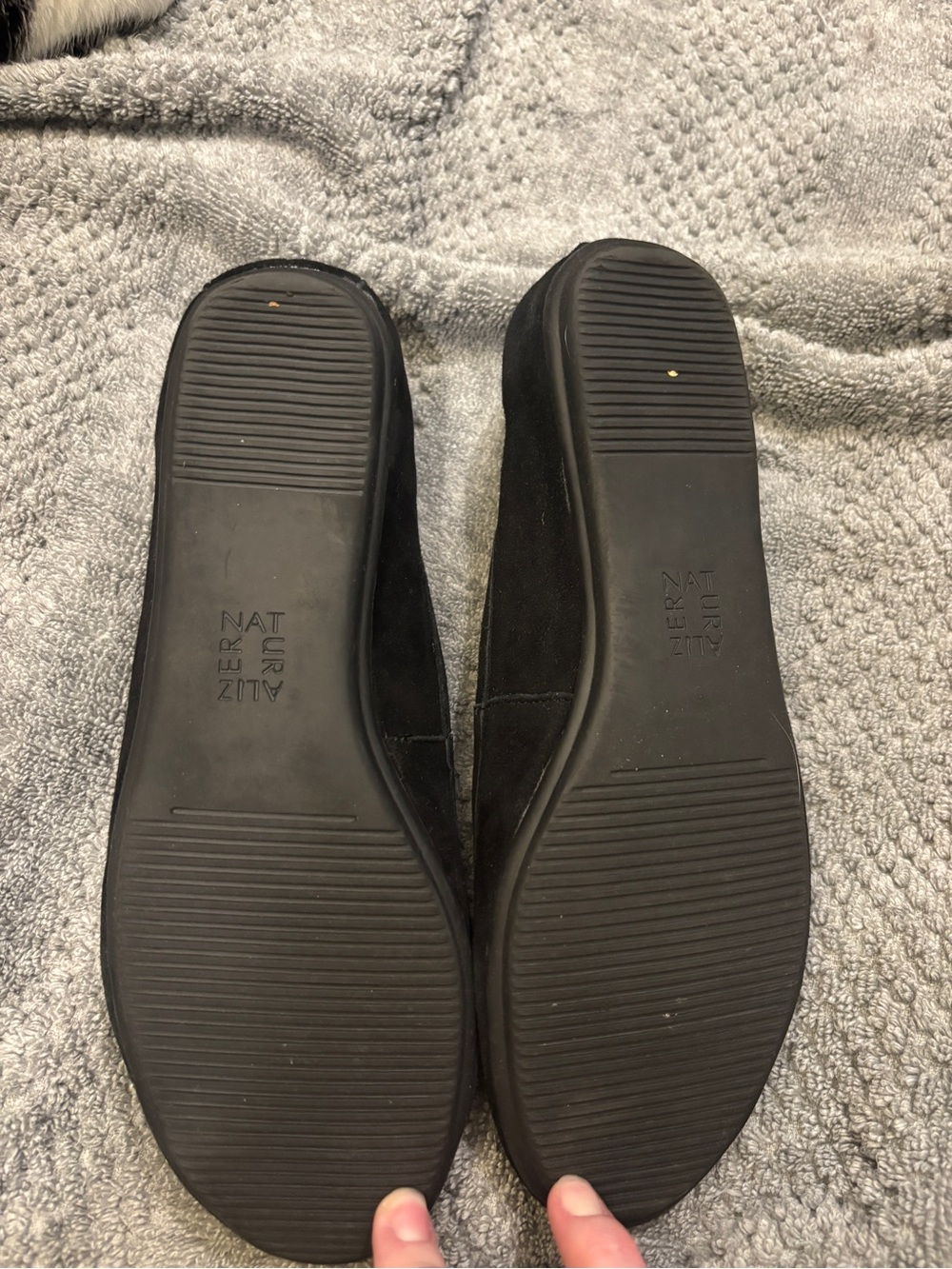 Naturalizer Black Suede Round-Toe Flats - Picture 3 of 3